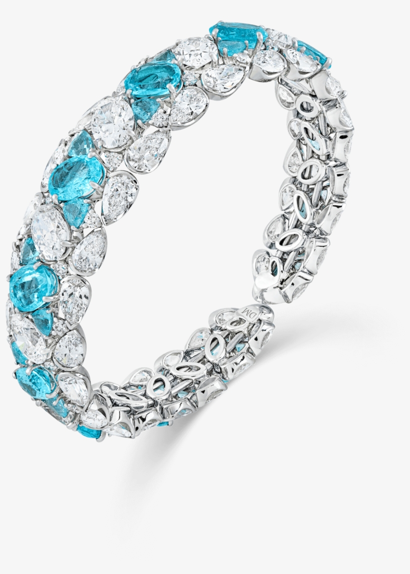 Paraiba Tourmaline Bangle - Diamond, transparent png #3592808