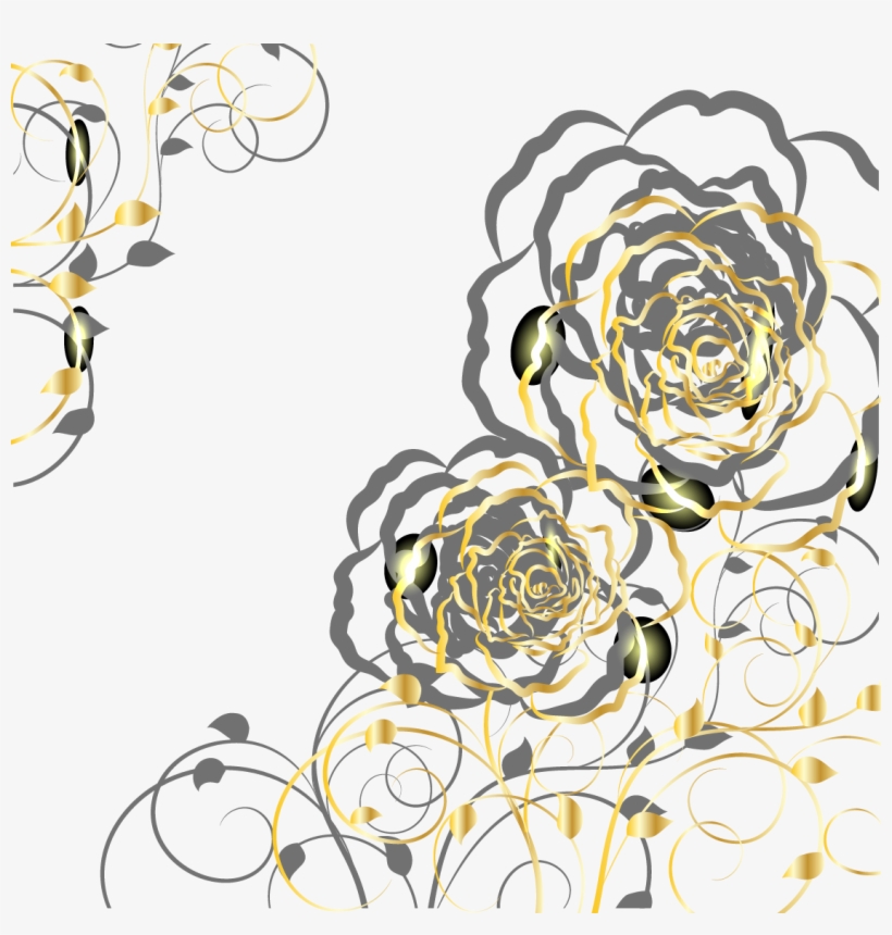 Euclidean Vector Gold Flower - Vector Graphics, transparent png #3593001