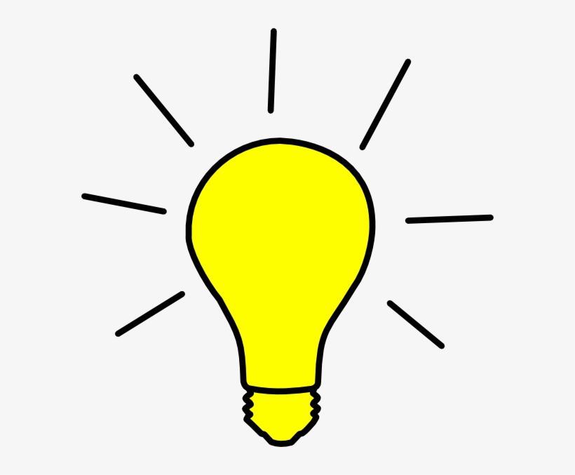 Bulb Clipart Yellow Thing - Yellow Light Bulb Vector, transparent png #3593448
