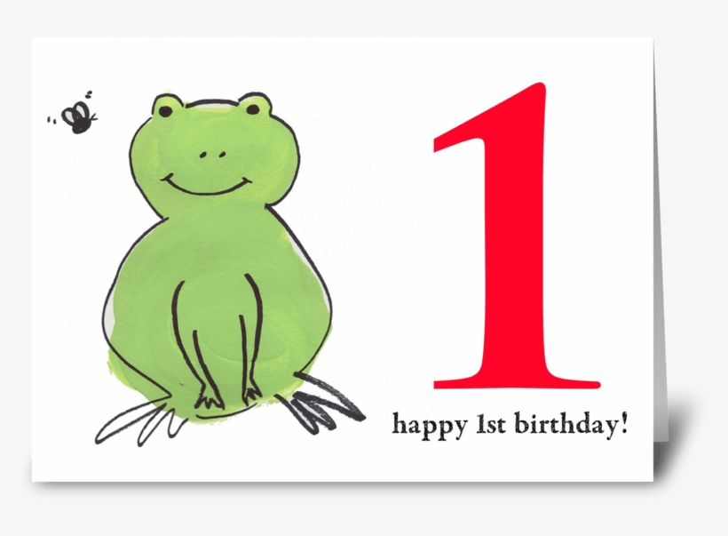 Frog Happy First Birthday Greeting Card - Greeting Card, transparent png #3593908