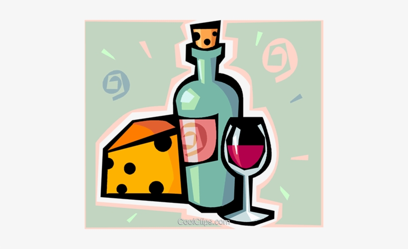 Wine And Cheese Royalty Free Vector Clip Art Illustration - Wein Und Käse Clipart, transparent png #3594465