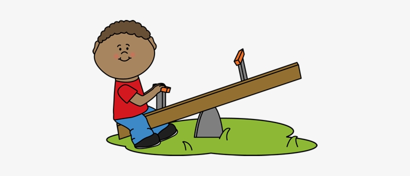 Boy On A See Saw Clip Art - Boy On See Saw, transparent png #3594629
