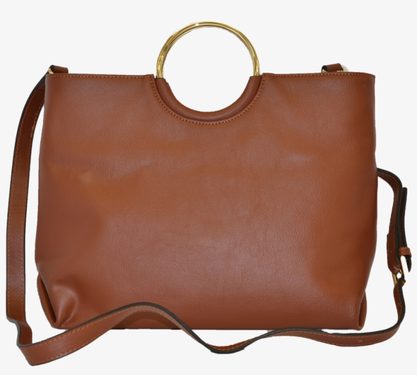 Millfield Tan Structured Leather Ring Handle Bag - Millfield, transparent png #3595004
