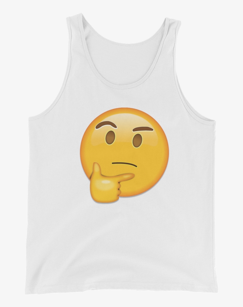 Men's Emoji Tank Top - Denkendes Gesicht - Emoji Runder Aufkleber, transparent png #3595205