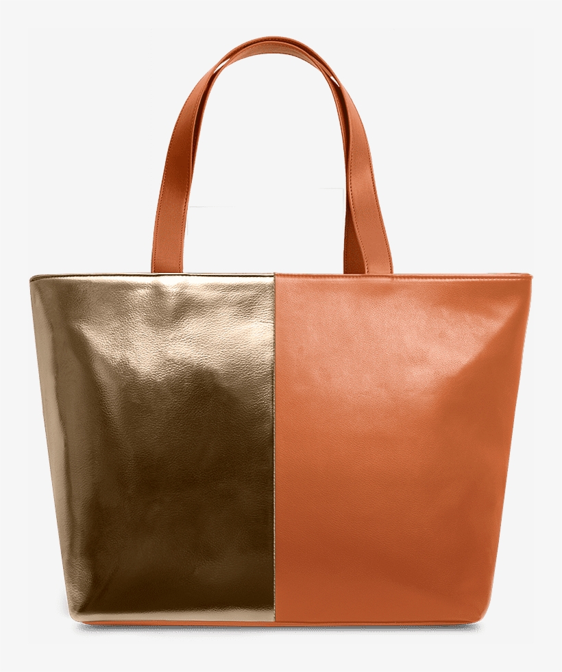 Dailyobjects Gold Metallic Pu Faux Leather Fatty Tote - Tote Bag, transparent png #3595359