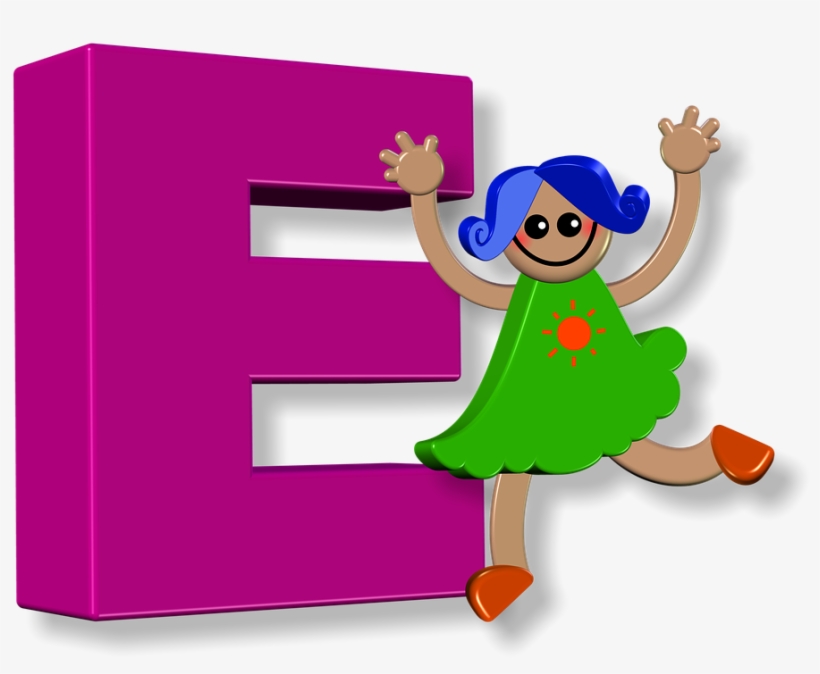 Girl, Female, Alphabet, Letters, Learning, Education - Alphabet E, transparent png #3595388