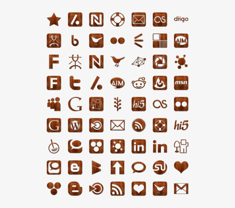 Wood Social Networking Icon Pack By Webtreatsetc - Social Media Icons, transparent png #3596320