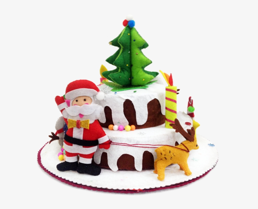 Felt Unique Christmas Cake - Christmas Cake, transparent png #3596567