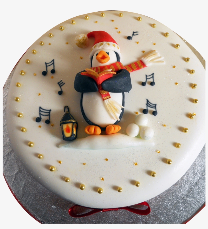 Christmas Cake With Penguin - Pastel En Forma De Pinguino, transparent png #3596590