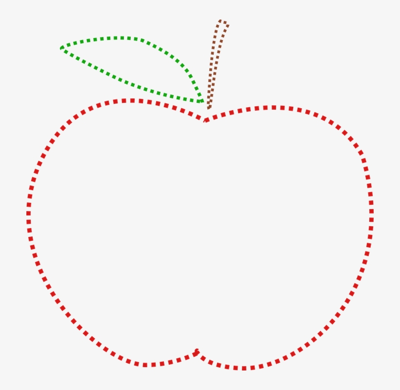 Apple Border Cliparts - Dotted Line Apple, transparent png #3596937