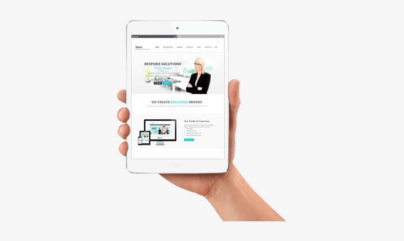 Ipad-hand - Web Design, transparent png #3597012