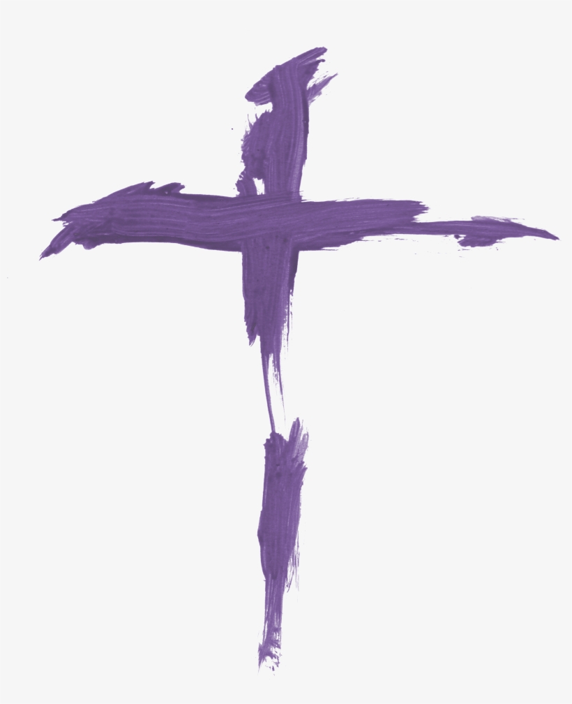 Brush Cross Image Violet T Shirt Design - T-shirt, transparent png #3597375