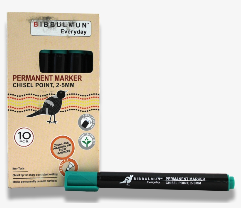Permanent Marker Chisel Point 12-pack Green - Highlighter, transparent png #3597787