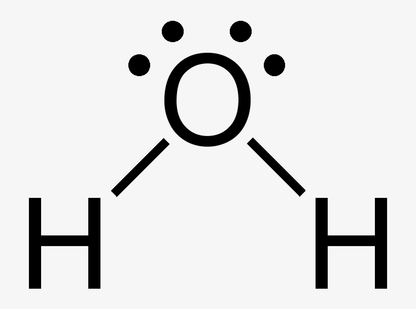 Water 2d Flat - Lewis Dot Water Molecule, transparent png #3598043