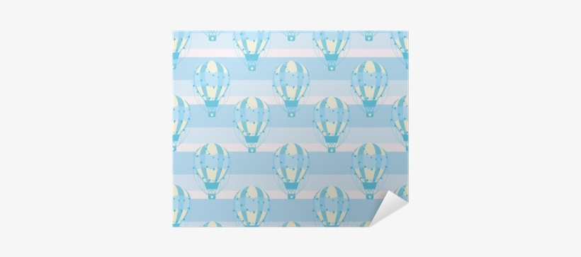 Baby Shower Seamless Pattern With Cute Blue Hot Air - Wallpaper, transparent png #3598458