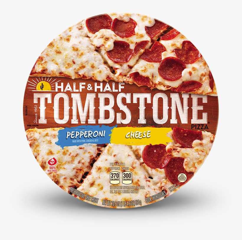 Tombstone Half & Half Pepperoni And Cheese Pizza - Tombstone Original Sausage & Mushroom Pizza 22, transparent png #360186