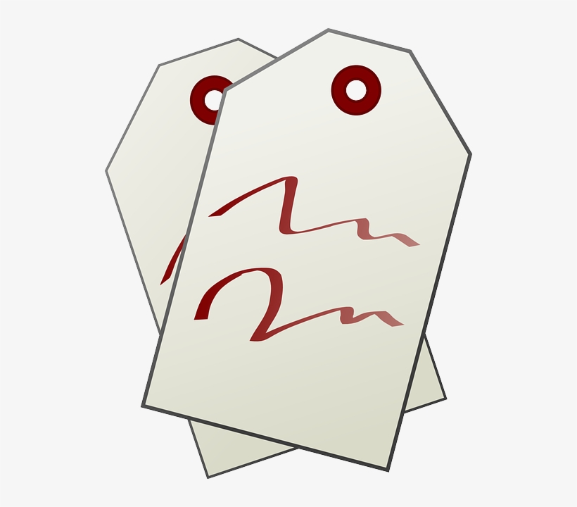 Red, Two, White, Tag, Tags, Overlapped, Price, Scribble - Clip Art, transparent png #360568