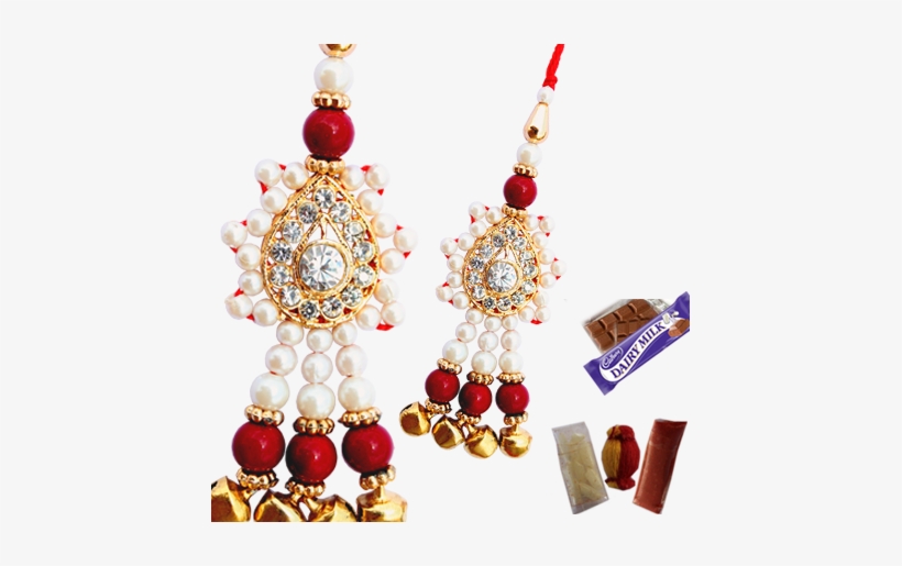 Marvelous Lumba Rakhi Made Of Diamond Pearl Stone - Rakhi Lumba, transparent png #360574