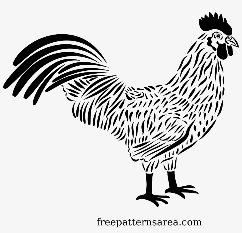 Big Image - Rooster Png Black And White, transparent png #360694