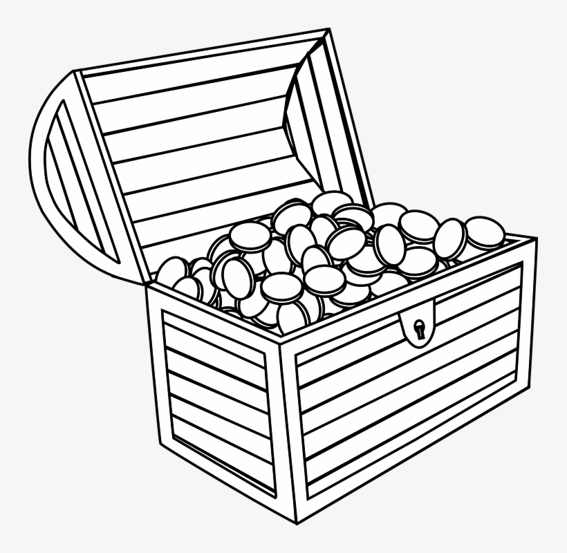 Chest Clipart Drawing - Small Treasure Chest Drawing, transparent png #361098