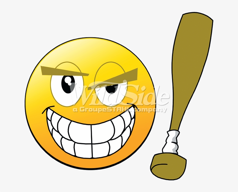 Emoji Baseball Bat - Smiley Face With Baseball Bat, transparent png #361115