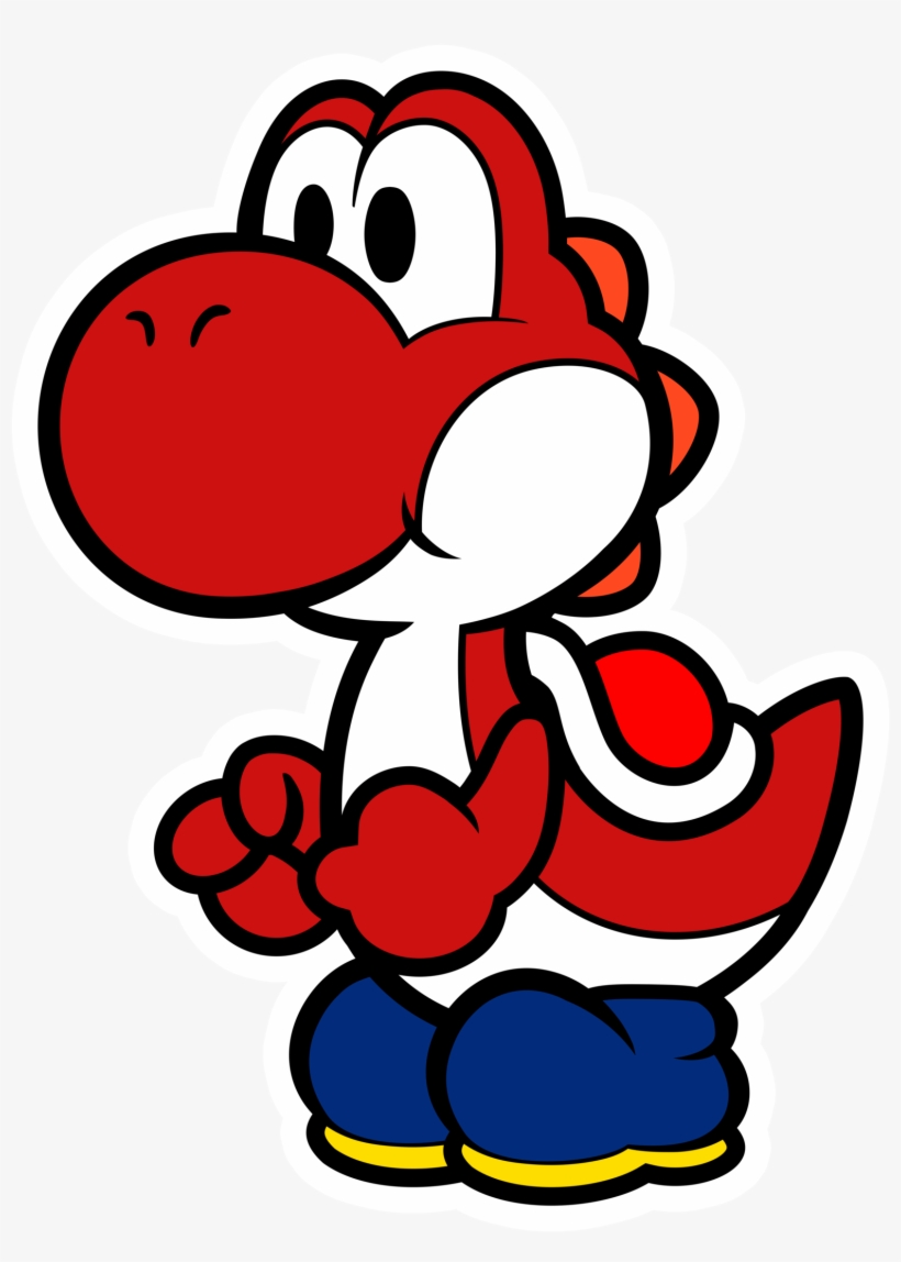 Red Yoshi <3 - Paper Mario Color Splash Yoshi, transparent png #361160