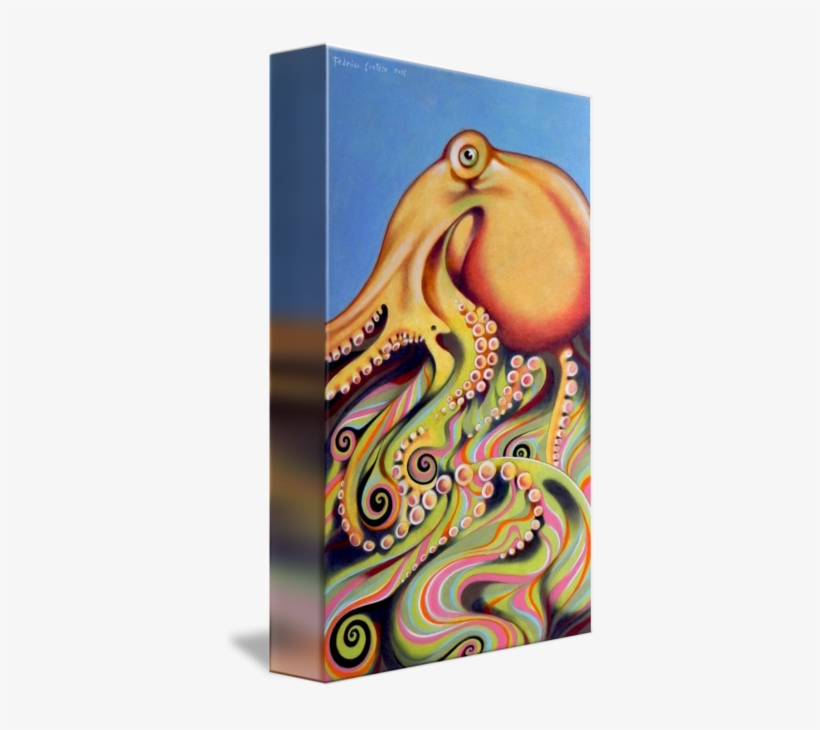 "psychedelic Octopus" By Federico Cortese - Canvas Print, transparent png #361827