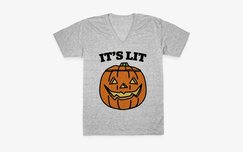 It's Lit Jack O' Lantern V-neck - It's Lit Jack O' Lantern Tote Bag: Funny Tote Bag From, transparent png #362724