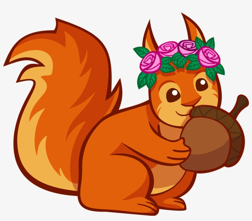 Red Squirrel Clipart Transparent Background - Squirrel Acorn Clip Art, transparent png #362891