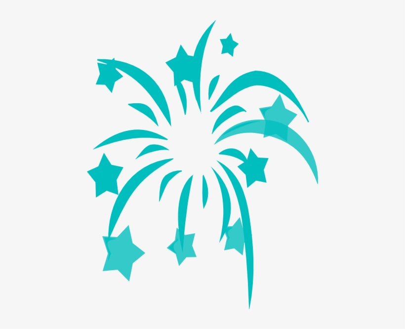 Royalty Free Stock Teal Fireworks Clip Art At Clker - July Clip Art, transparent png #363361