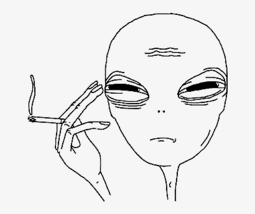 Aesthetic Smoke Smoking Tumblr - Alien Smoking Drawing, transparent png #363905