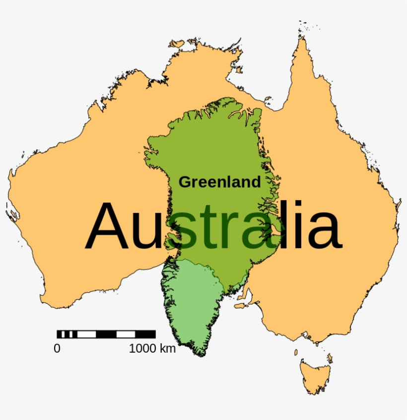 Australia Greenland Size Comparison - Greenland Australia Size Comparison, transparent png #363965