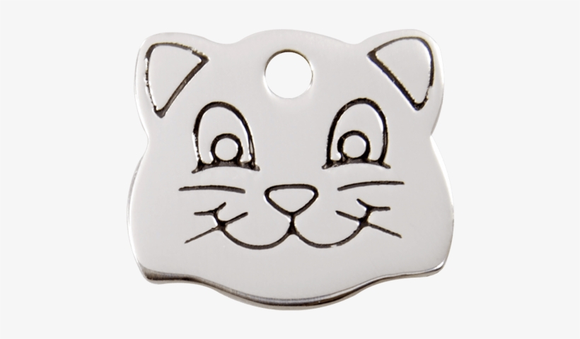 Cat Face Red Dingo Stainless Steel Pet Id Tag - Cafe La Pooch Reddingo Stainless Steel Pet Id Tag,, transparent png #364611