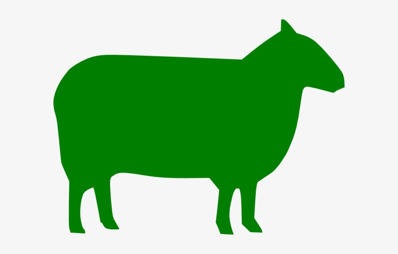 Sheep Clipart Green - Green Sheep Silhouette, transparent png #365120