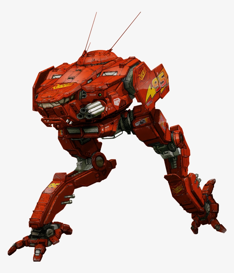 Lightning Mcqueen In 'mech Disguisemcqueen Decals Are - Lightning Mcqueen Mech, transparent png #366774