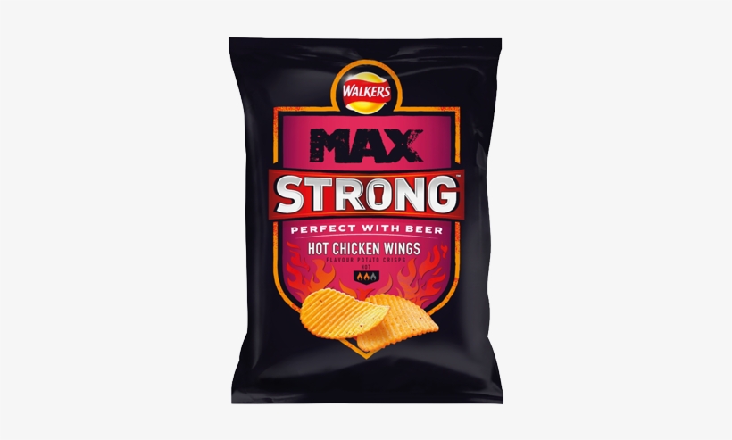 Hot Chicken Wings - Walkers Max Strong Hot Chicken Wings Crisps 150g, transparent png #367245