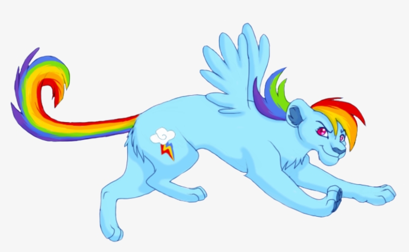 Transparent Rainbow Lion - Rainbow Dash Cartoon, transparent png #368821