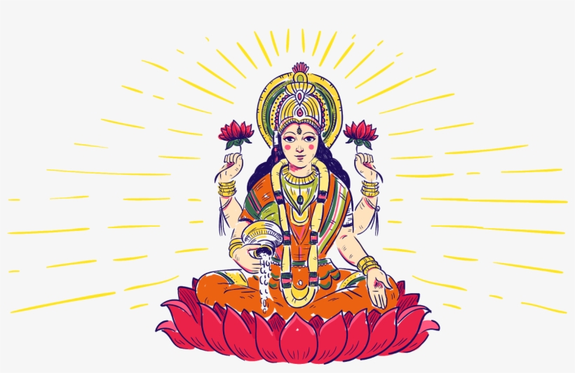 Indian God Lakshmidevi - Lakshmi, transparent png #368950