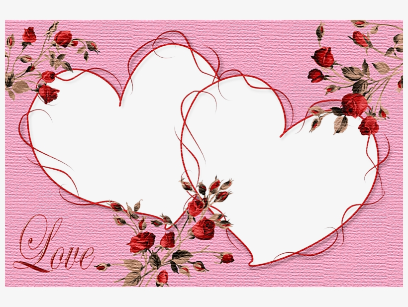 Dos Enamorados Corazones Marco - Psd, transparent png #368952