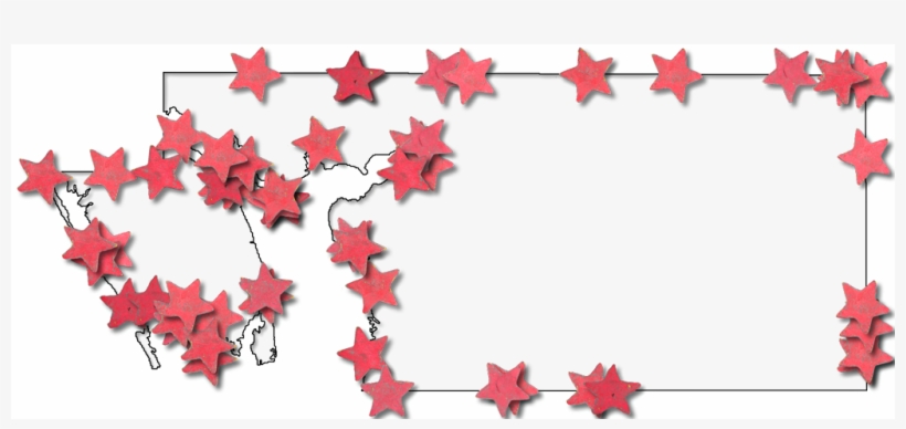 A Map Of Charlotte With A Thin Black Outline, Inner - Stars Frame Red Png, transparent png #369142