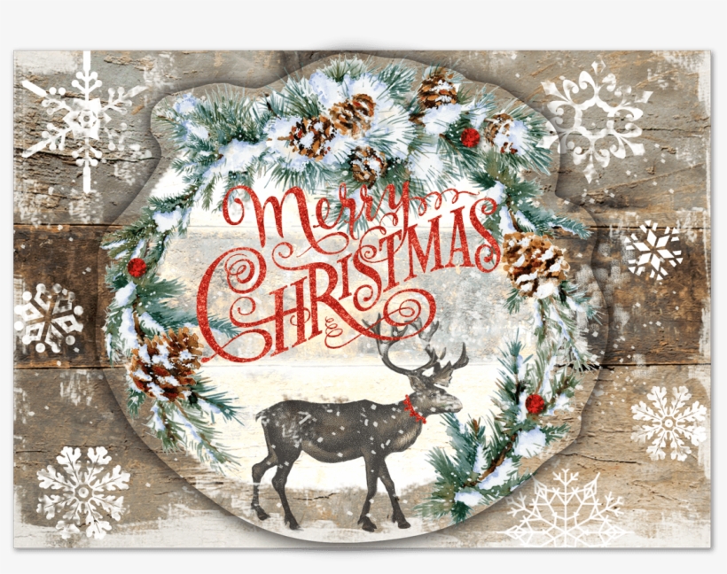 Snowy Reindeer Boxed Holiday Cards Punch Studio Png - Folk Ornaments Christmas Cards, transparent png #3600319