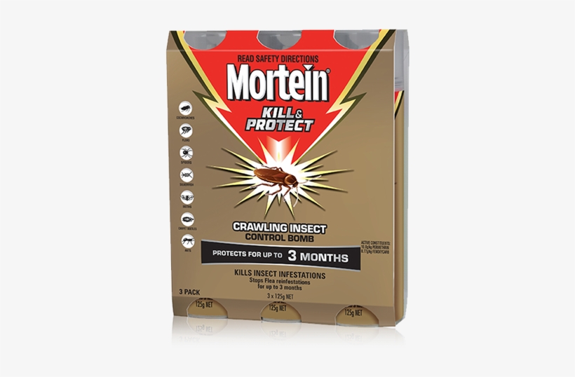 Mortein Kill & Protect Control Bomb - Mortein Insect Control Diy 375g, transparent png #3600405