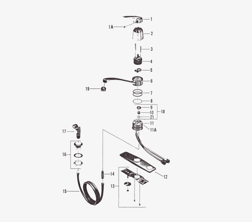 Repair Parts For American Standard S Aquarian Kitchen - American Standard 4201 Faucet Parts, transparent png #3602113