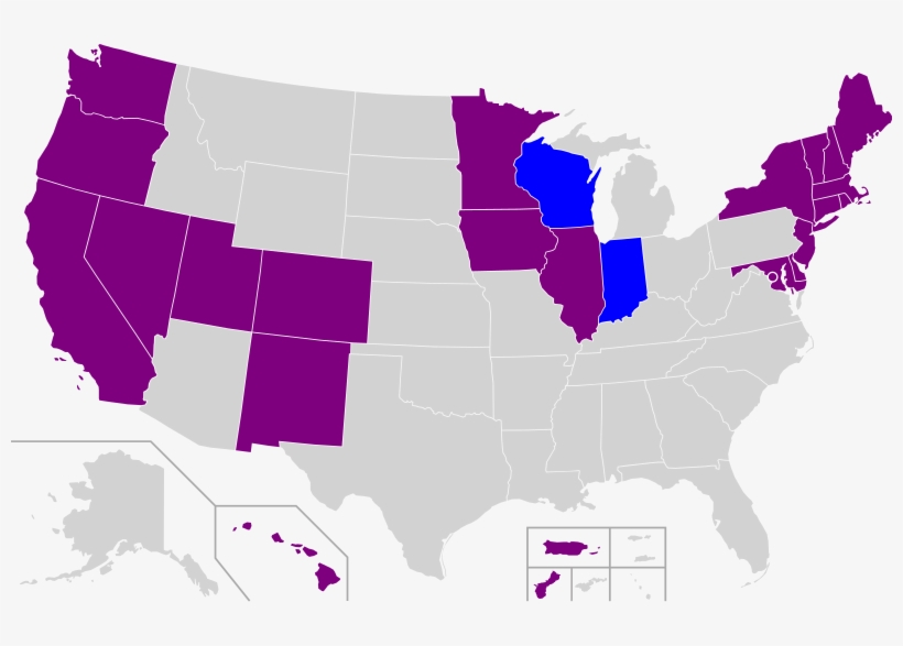 Blue Map Of United States, transparent png #3602580