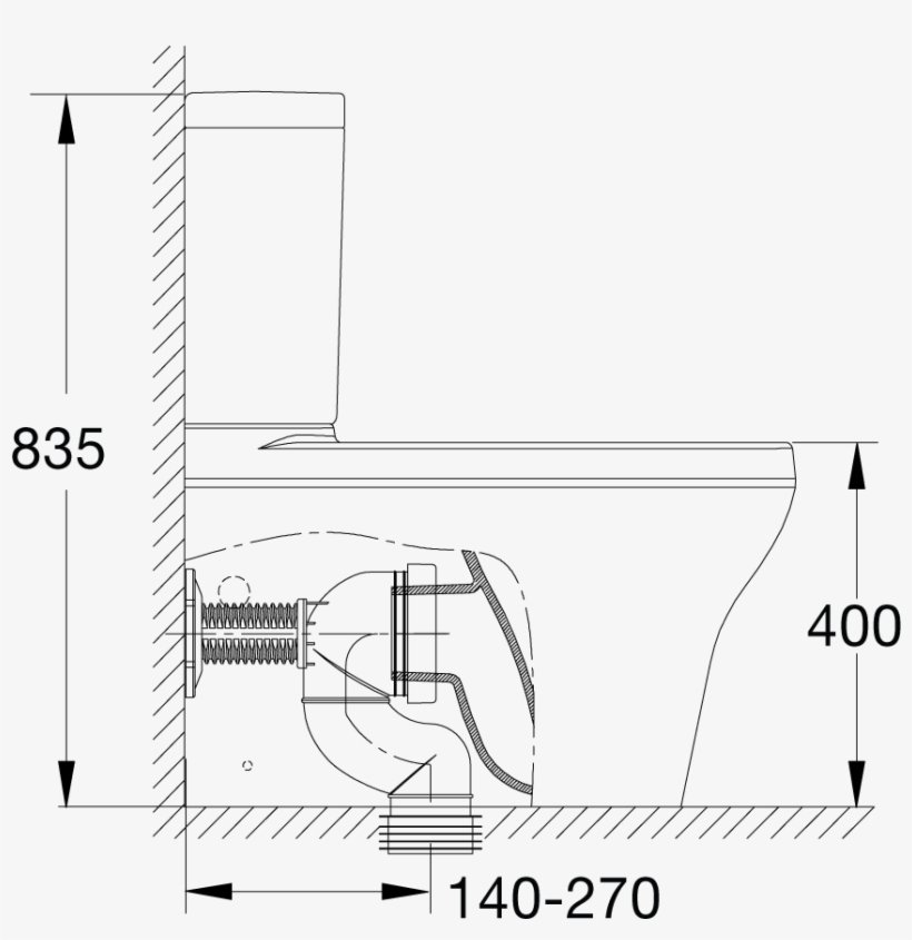 American Standard Cygnet Cc Btw Back Inlet Toilet Suite - Toilet, transparent png #3602624