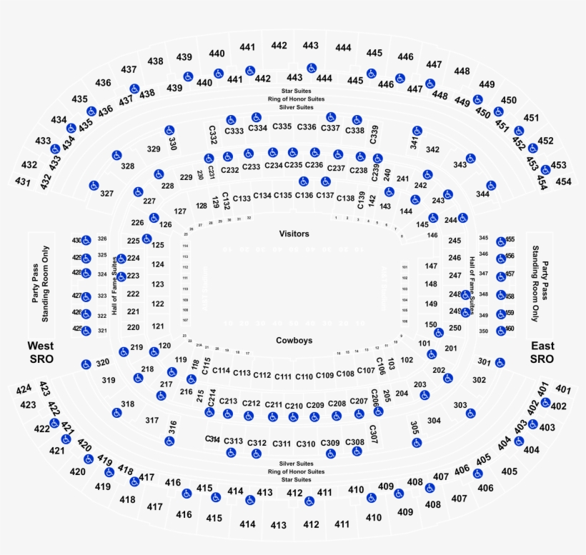 Full Map - At&t Stadium, transparent png #3603083