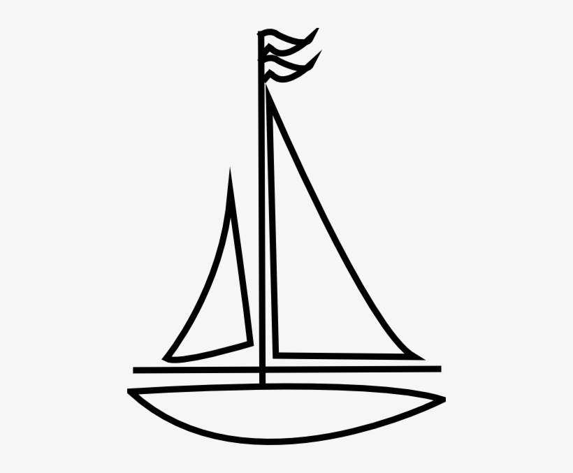 Yacht Clipart Large Sailboat - Line Art Sailboat, transparent png #3607081