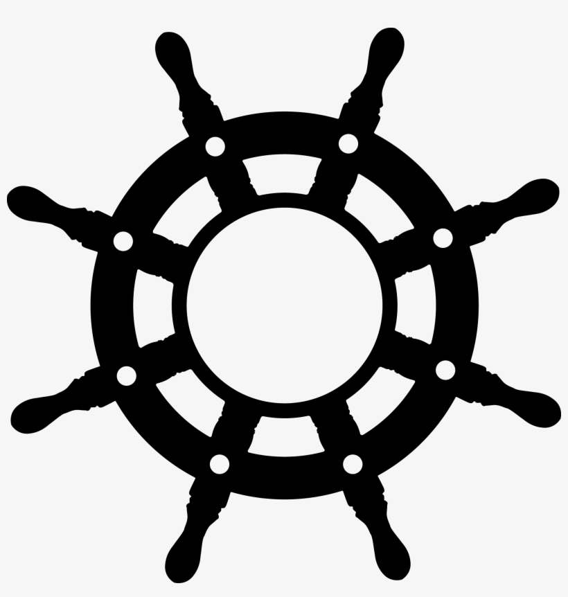 Work - Contact - Ship Steering Wheel Silhouette, transparent png #3607326