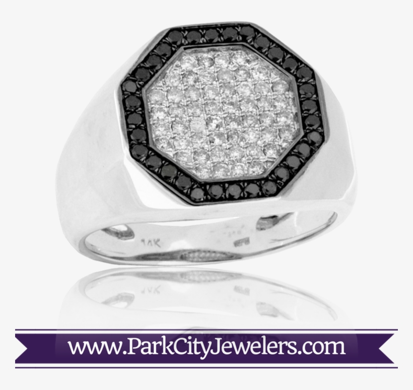 Diamond And Black Diamond Ring - Elk Ivory Tooth Trophy Antler Ring, transparent png #3611032