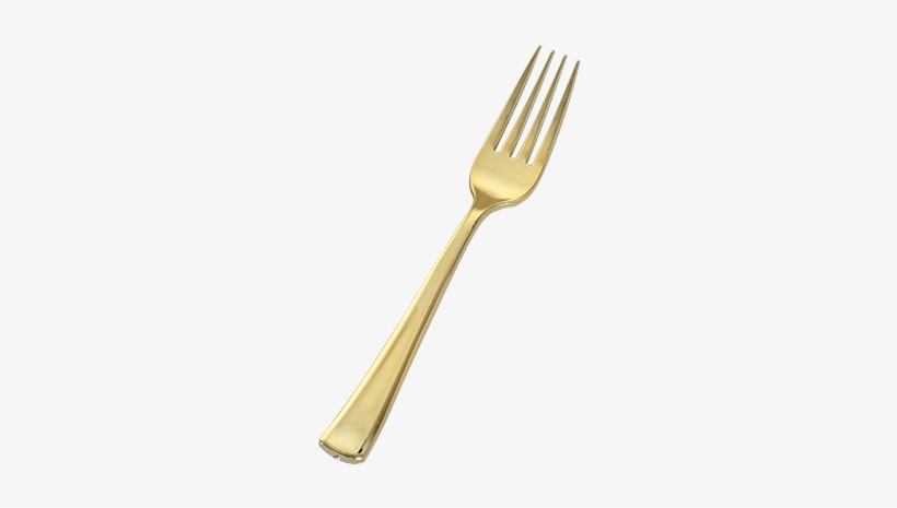 Embellish Your Table Setting With Polished Gold Plastic - Gold Plastic Forks, transparent png #3611034